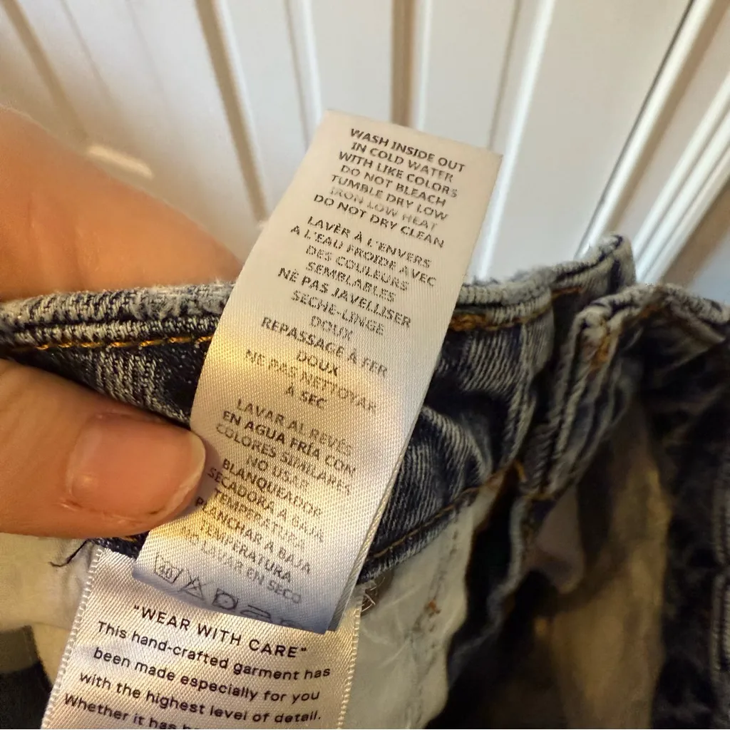 Good American Good Classic Hi-Rise Distressed Ripped Ankle Jeans Size 4/27 - Image 11