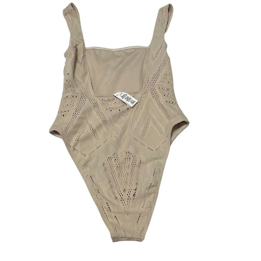 Vitamin A Women's Crochet Mika One Piece Swimsuit Beige Size M Eco-Friendly - Image 4