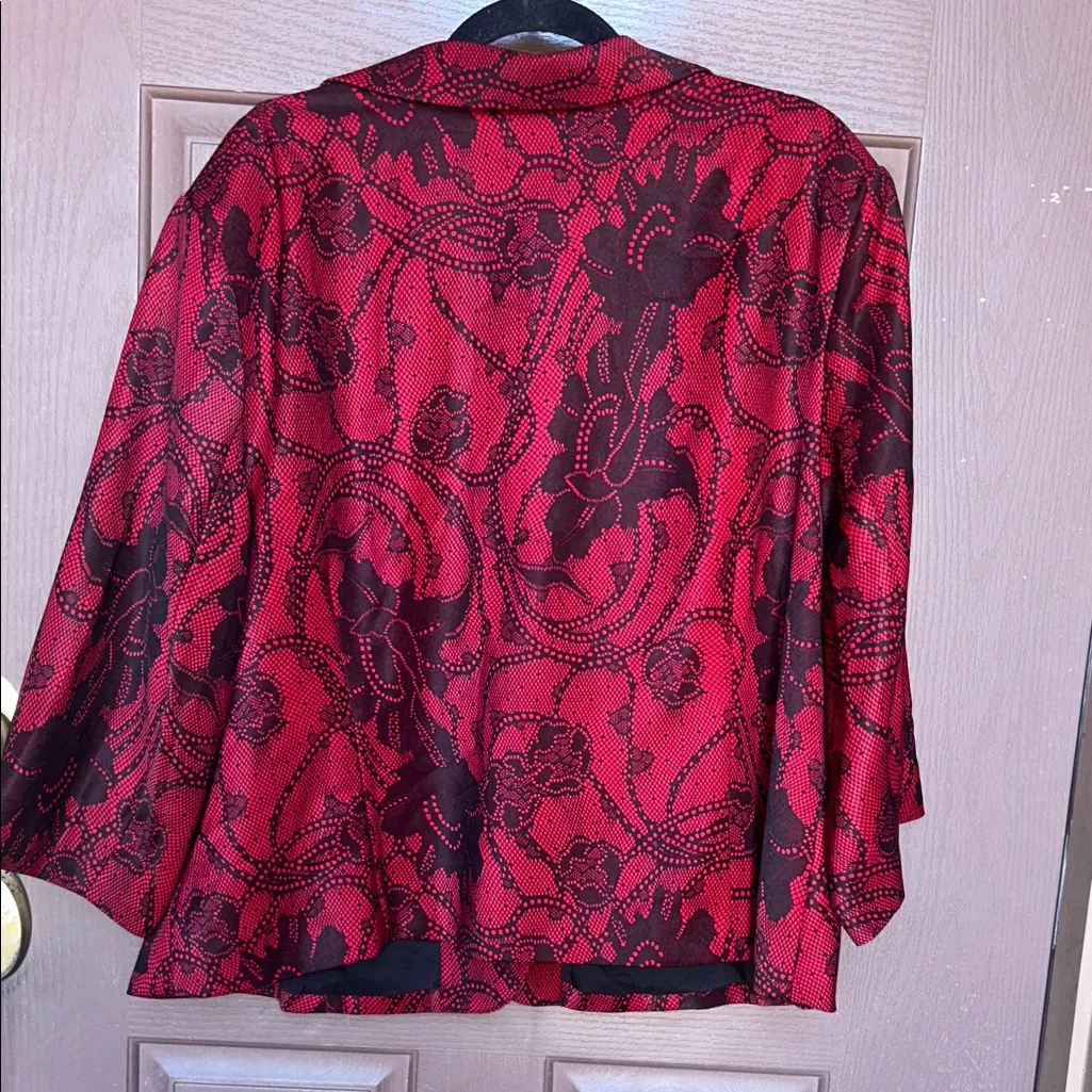 Midnight Velvet Red and Black Blazer Size 22W - Image 3