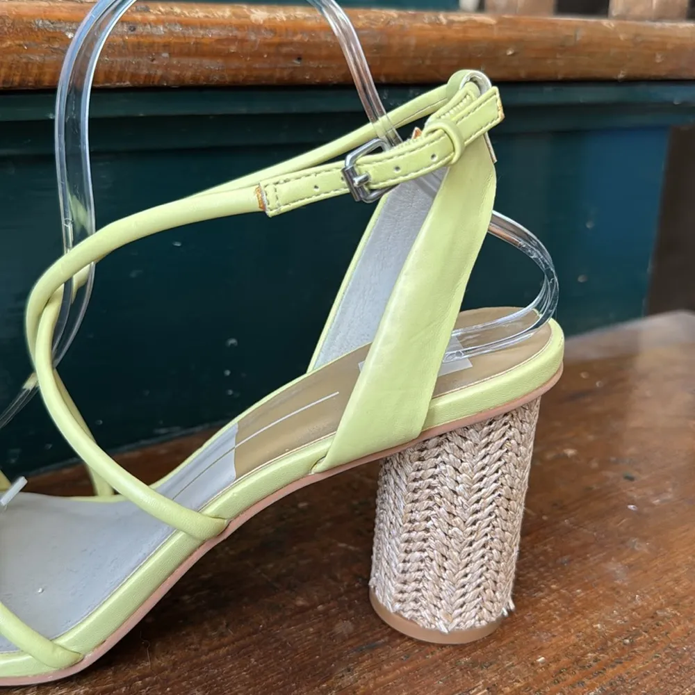 Dolce Vita Strappy Raffia Heeled Sandal 10 Yellow - Image 11