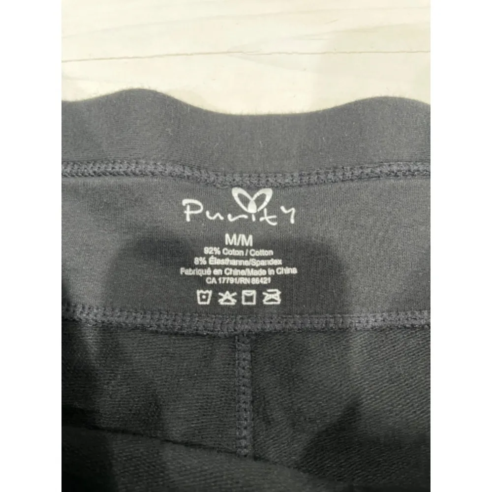 Purity Black Bike Shorts High Waist Athletic Casual Cotton‎ Blend M/M Size M - Image 2