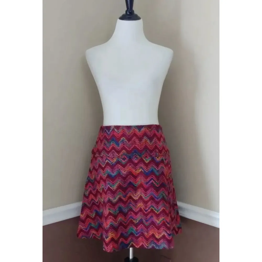 Retro Burgundy Chevron Woven Mini Skirt by Traffic People Sold at ModCloth Small - Image 3