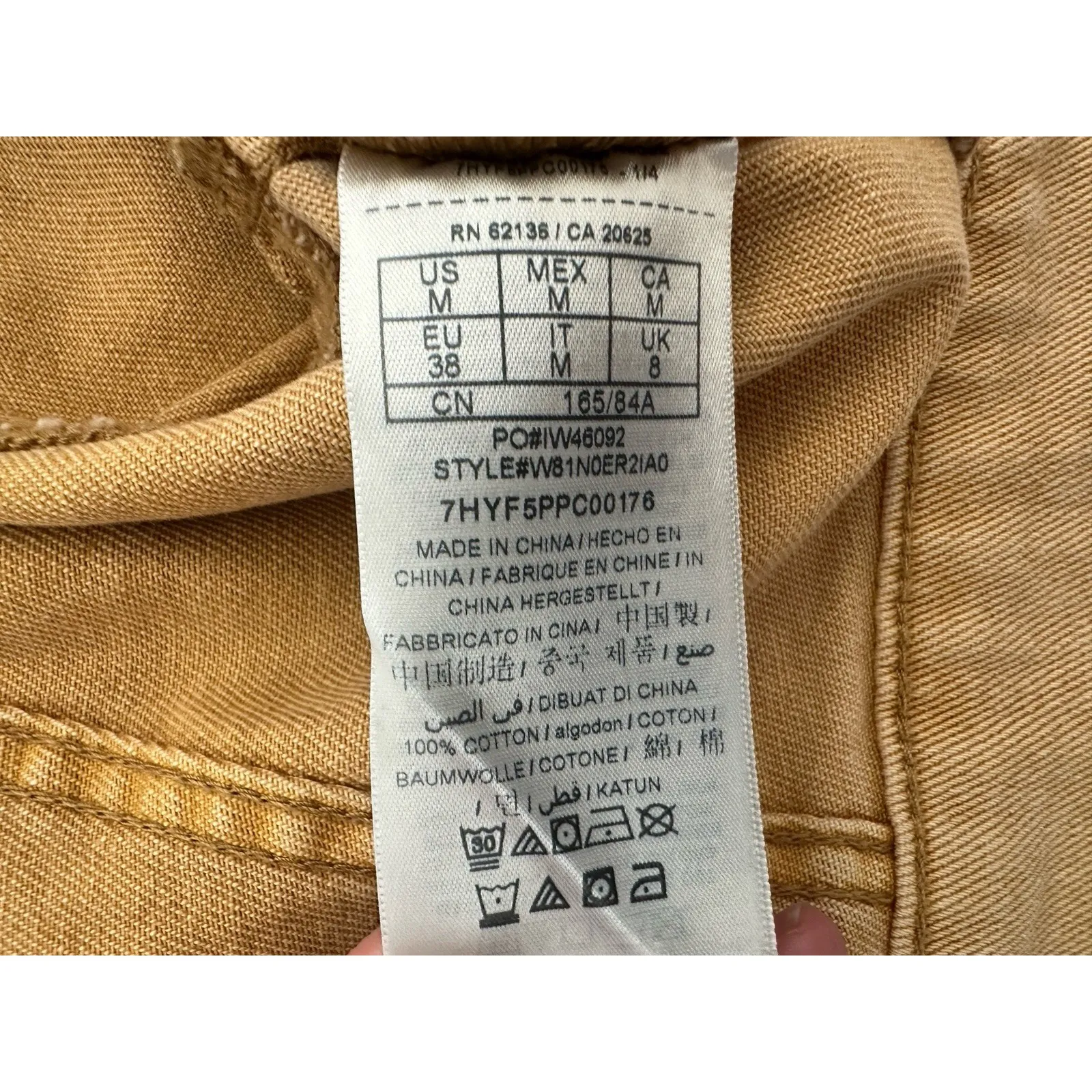 Guess Cropped Denim Jacket M 80s Enzyme Yellow (b38) - Image 7