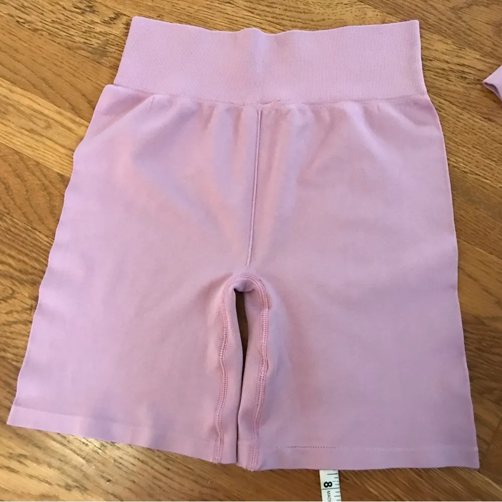 2pc workout set Seamless Crop Top & Biker Short Set size L Size L - Image 16