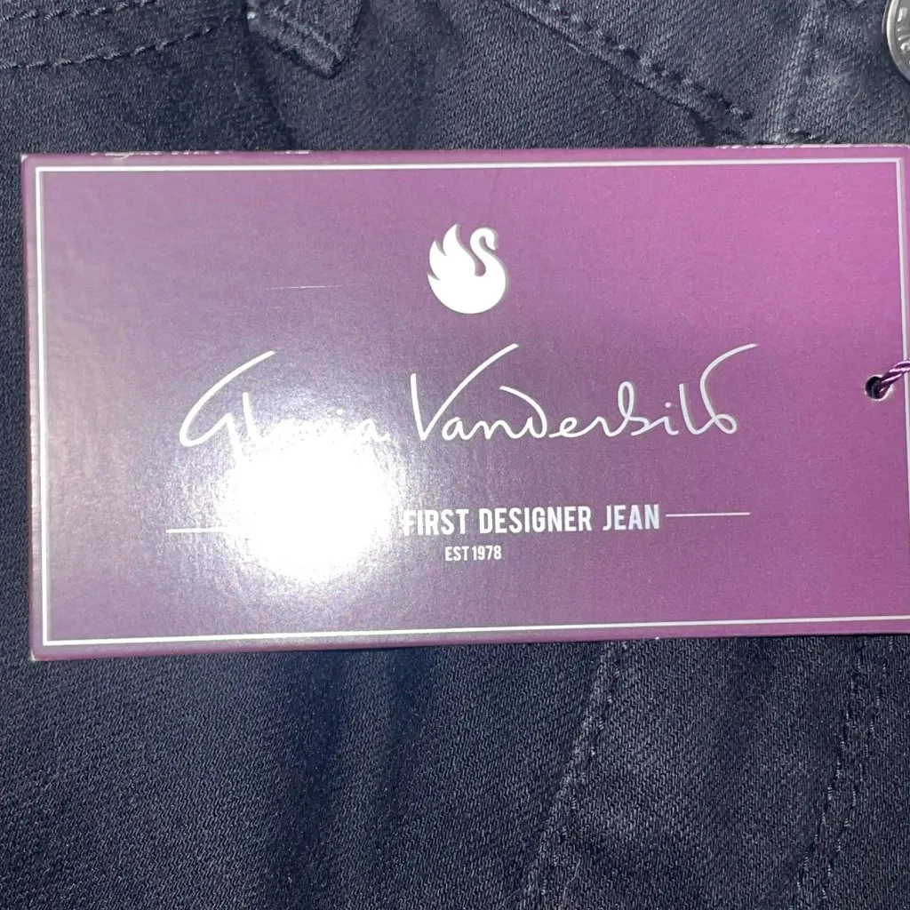 Gloria Vanderbilt  Amanda Slim Leg Jeans Black Size 6 Average Embroidered Pockets - Image 8