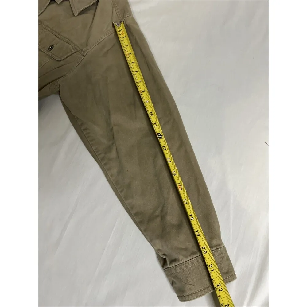 Faded Glory Tan Button Up Soft Jean Jacket Size LARGE 100% Cotton - Image 9