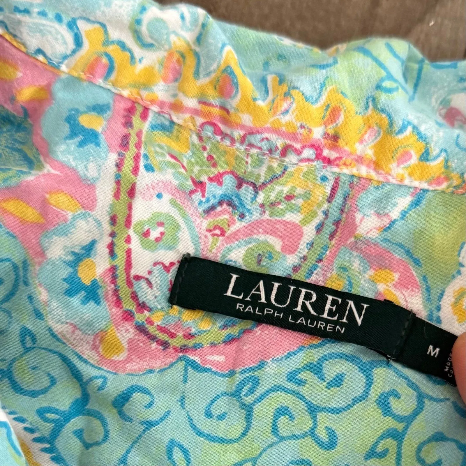Ralph Lauren rainbow paisley floral cotton pajama set Blue Size M - Image 3