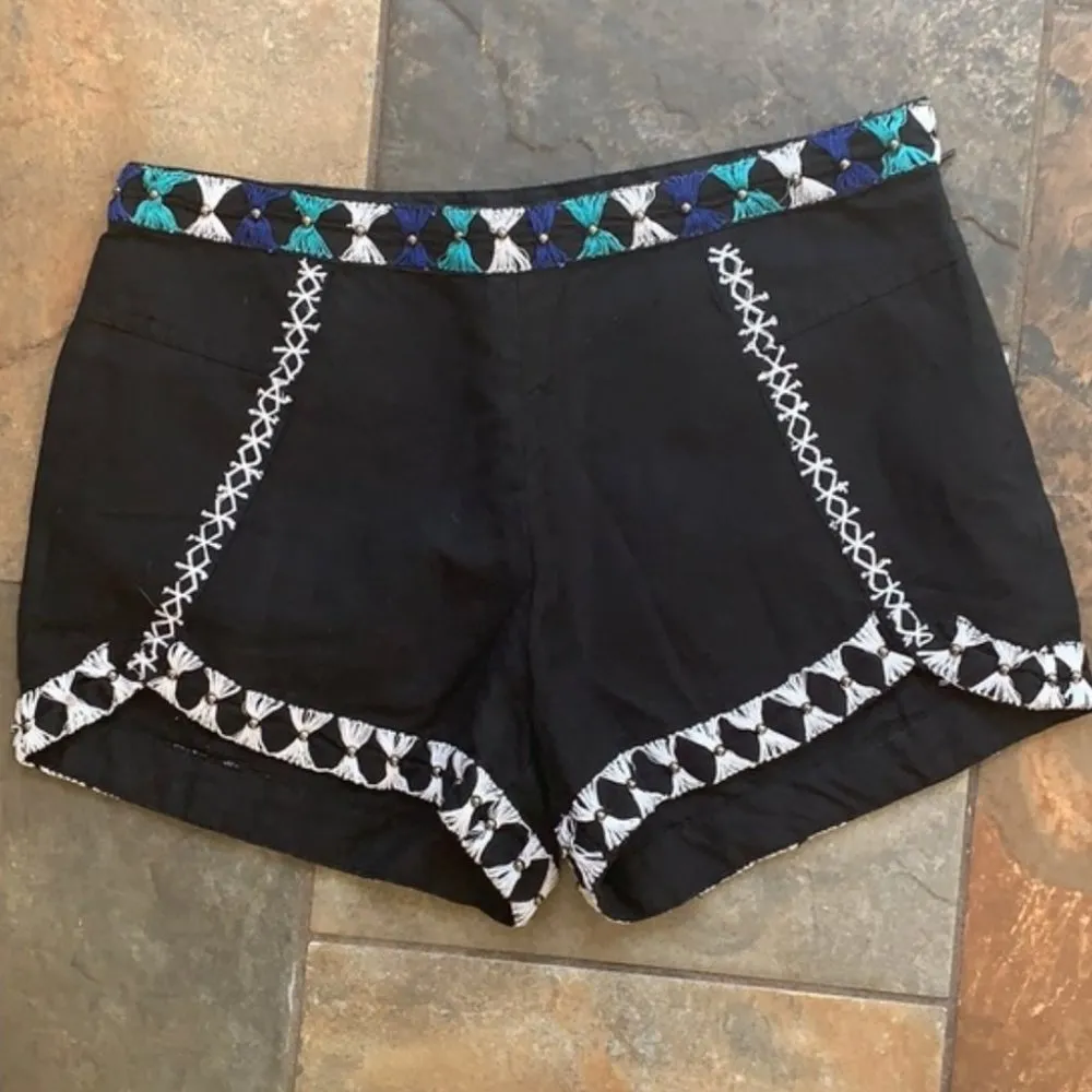 Free People Zoe Embroidered Linen Shorts - Image 3