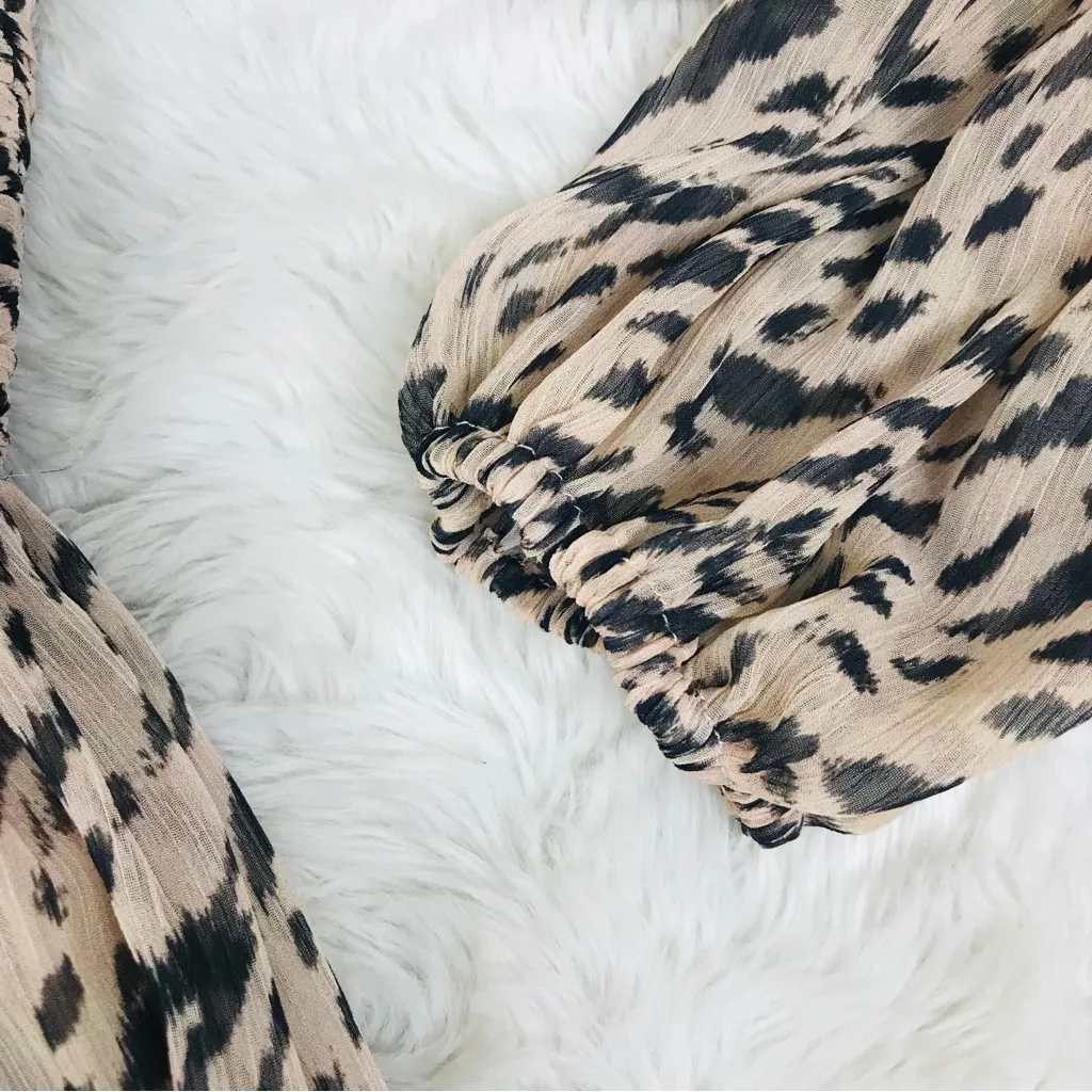 GIANNI BINI Leopard Print Maxi Dress One Shoulder Long Sleeve Party‎ Size 6 New - Image 7