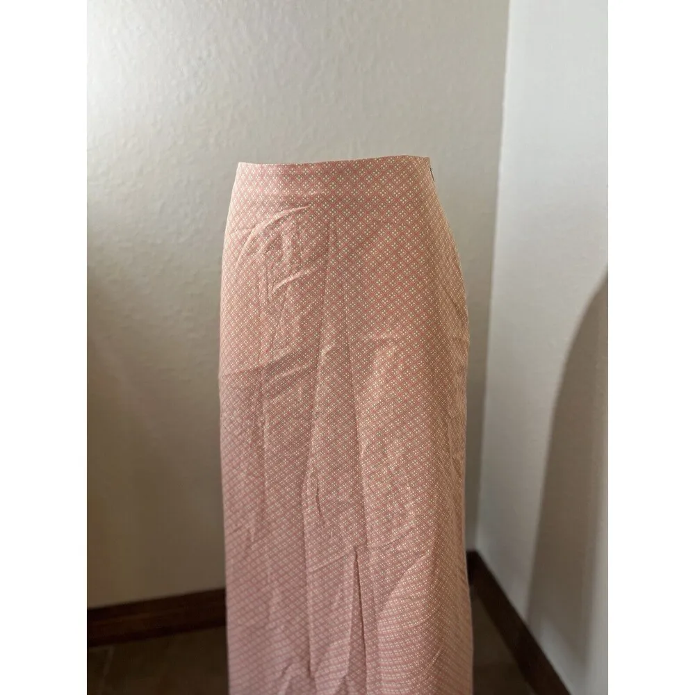 Uniqlo Womens pink Print Crepe Jersey Maxi Skirt Medium Waist 63-69m NWT #41 - Image 8