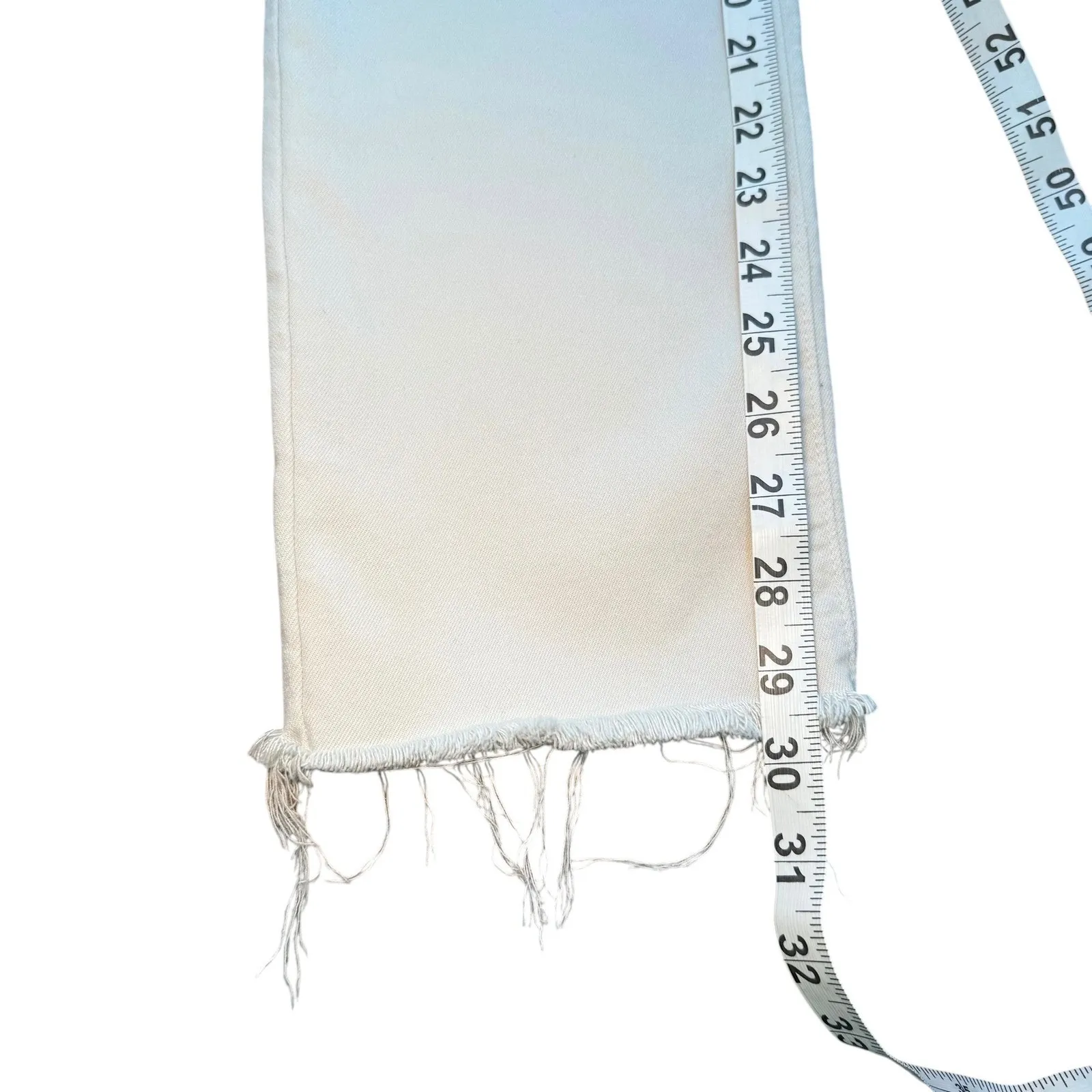 PAIGE Womens Jeans Size 28 Straight Leg Raw Hem‎ Off White Casual Denim - Image 8