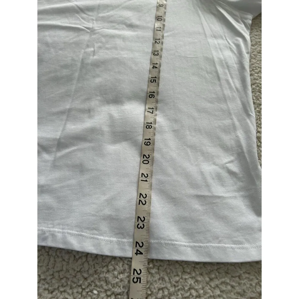 Joe's Womens Long Sleeve Cotton Eyelet Trim Crew Neck Tee Shirt Top White Size L - Image 7