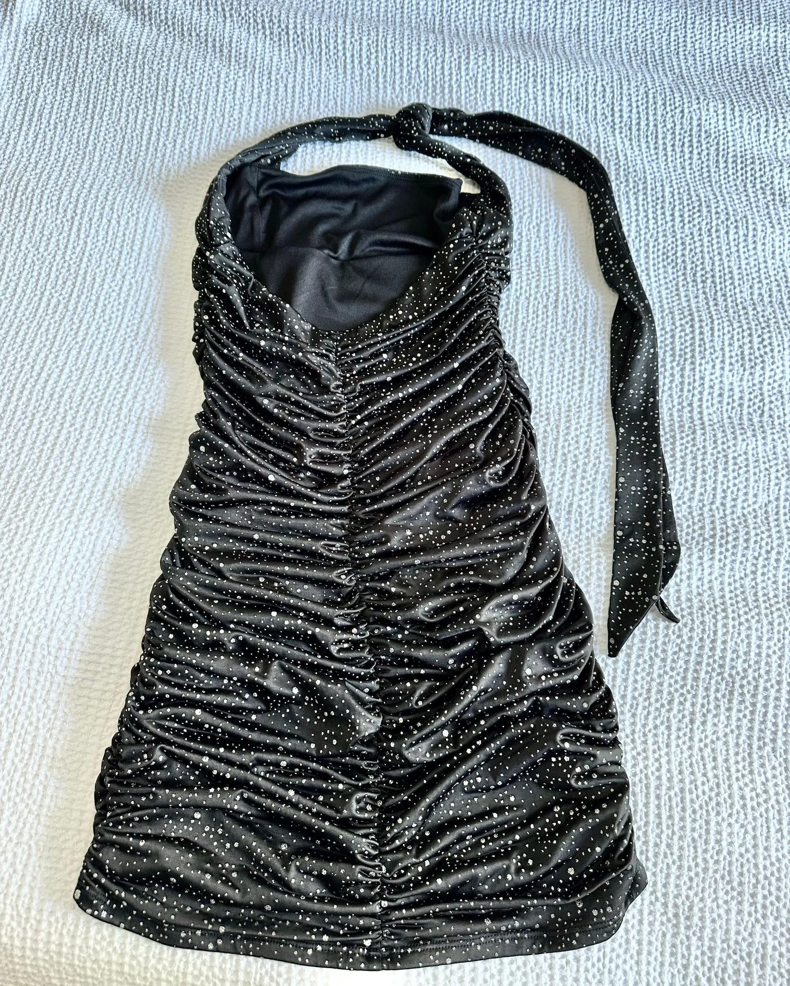 glitter halter starry mini dress - Image 3