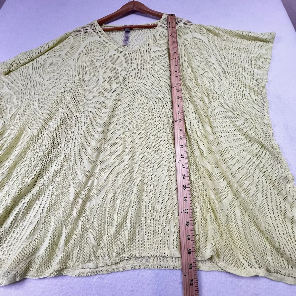 Chicos Open Knit Crochet Swim Cover Up Sweater Boho Pullover V-Neck Beach XL/ L - Image 7