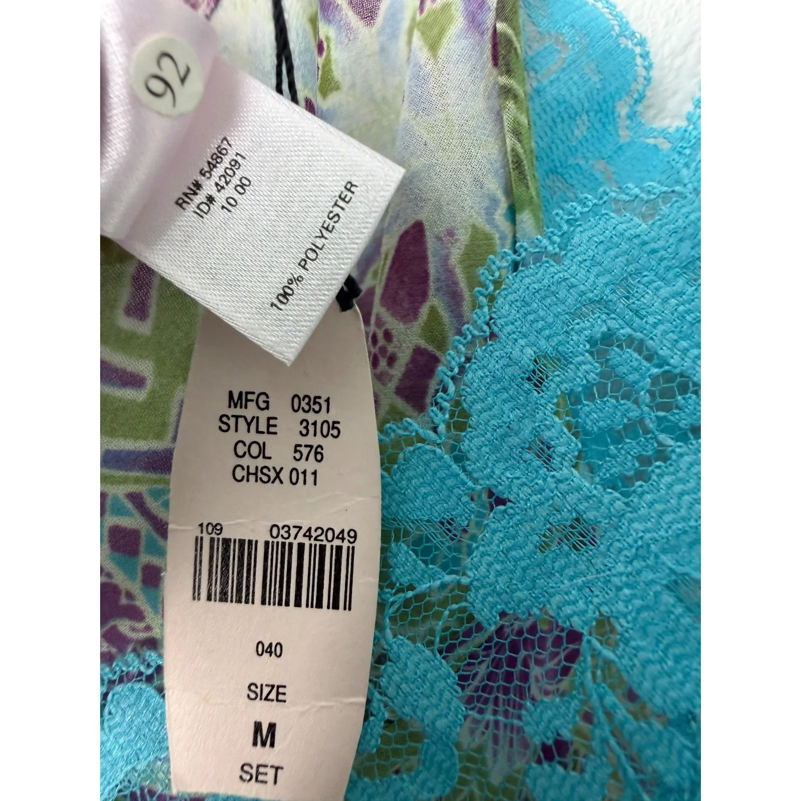 Victoria's Secret Vintage 2000 Y2K Lace Floral Babydoll Slip Dress Medium NEW - Image 5