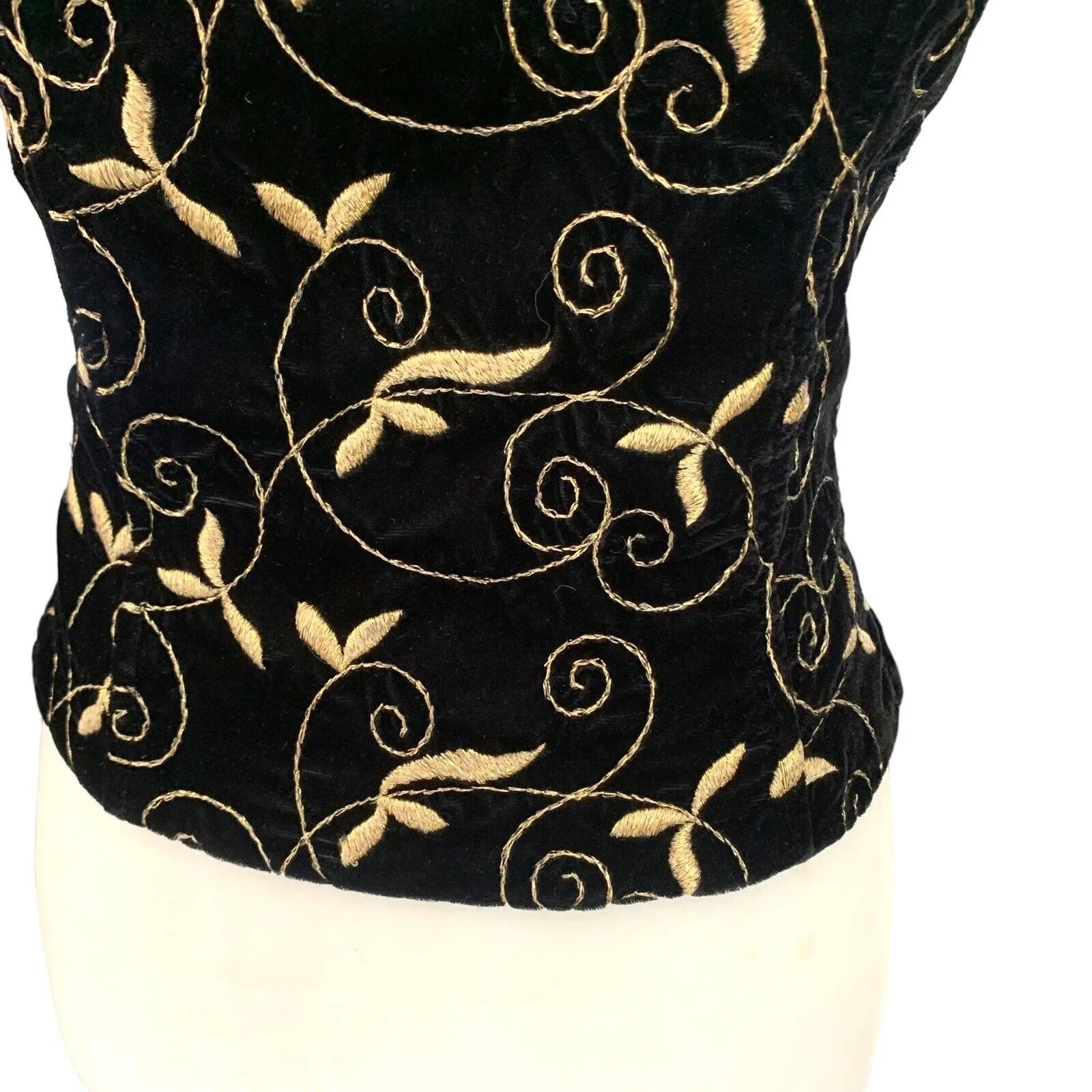 Vintage Scott McClintock Bustier Corset 8 Coquette Y2K Whimsygoth Velvet Top Black - Image 3