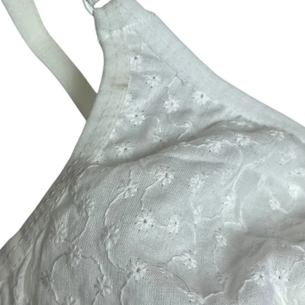 Derifik‎ Lingerie Women's B Cup Bra White Floral Ditsy Simple Unlined Size undefined - Image 2