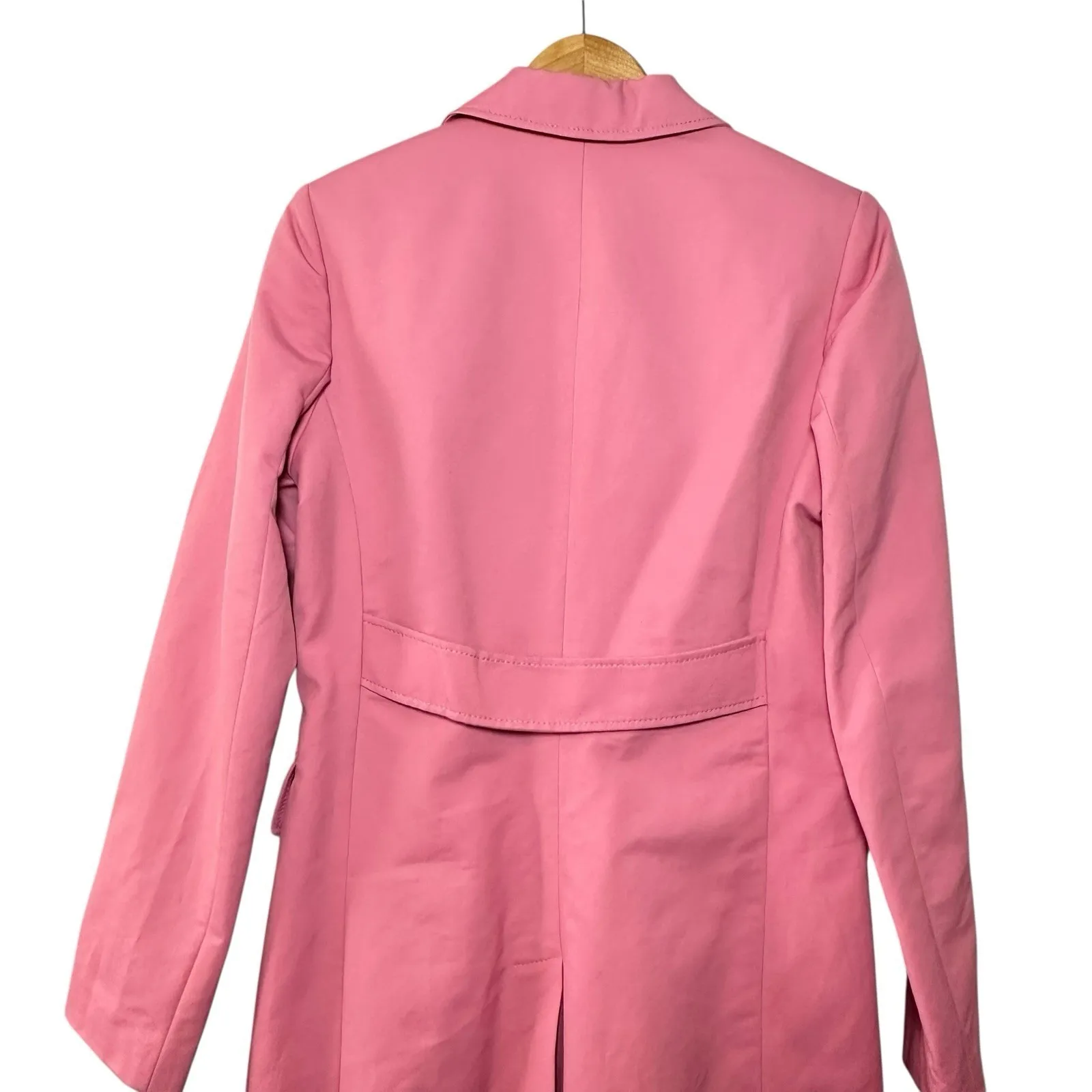 Express Women's M Pink Trench Coat Longline Button Front Fall Barbiecore Chic - Image 5
