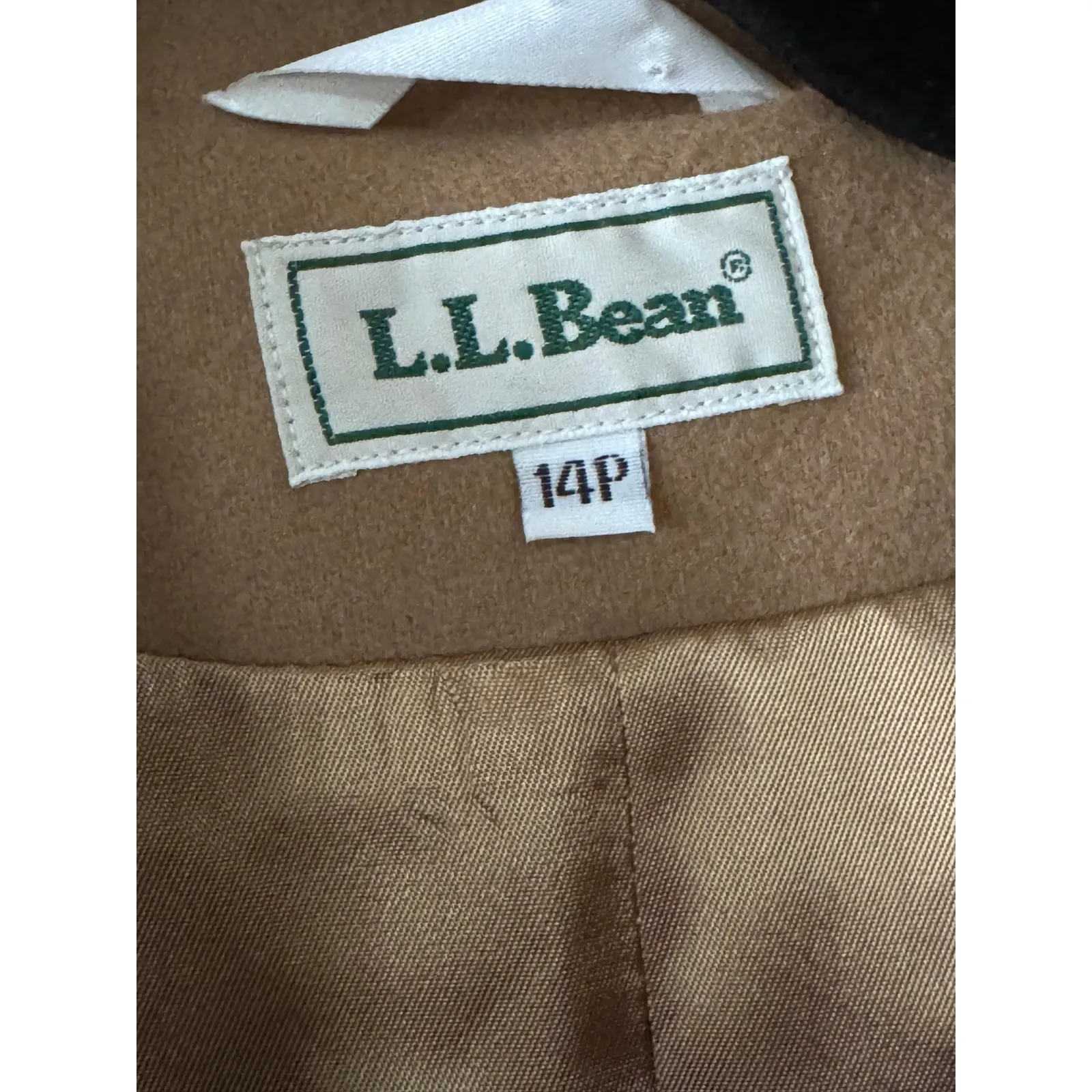 L.L.Bean Womens Blazer Jacket Size 14P Petite Tan Career Office Business Casual - Image 3