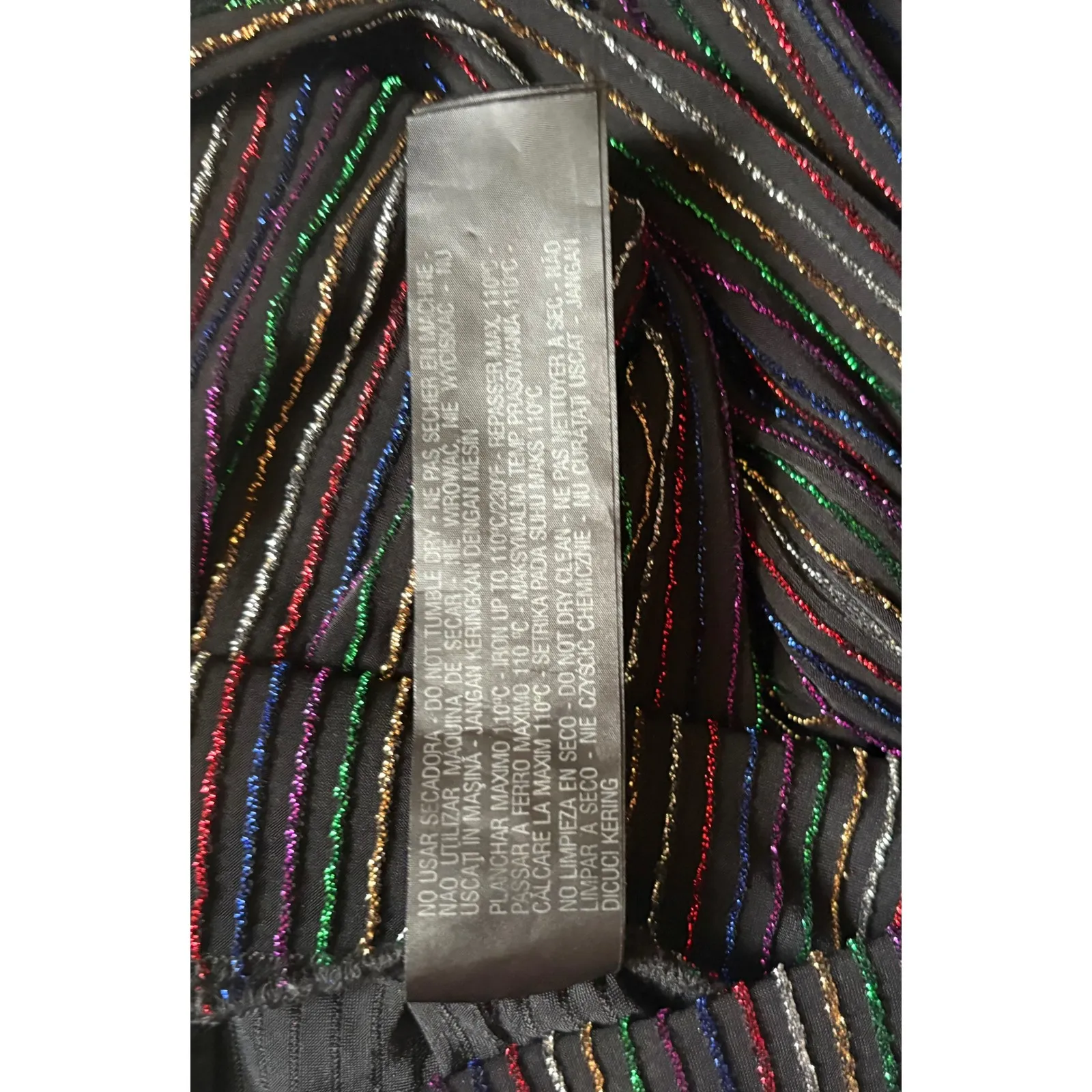 Zara Knit Women's Size S Pants Colorful Stripe‎ Slit Hem Knitwear Trousers - Image 6