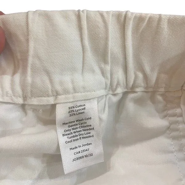 Talbots Womens White Washable Linen Shorts, Pull On XL. 100% Linen - Image 11