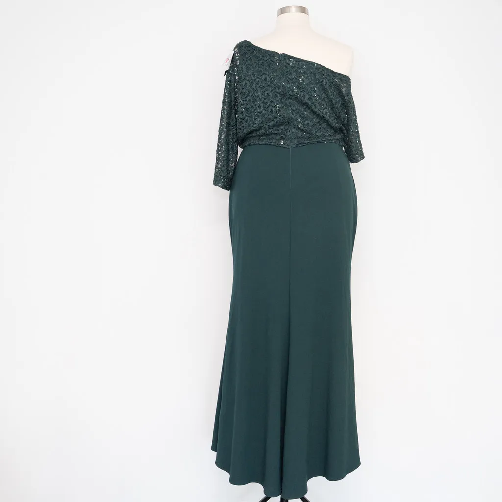 Betsy & Adam -  Lace-Top Asymmetric Long Dress - Image 2