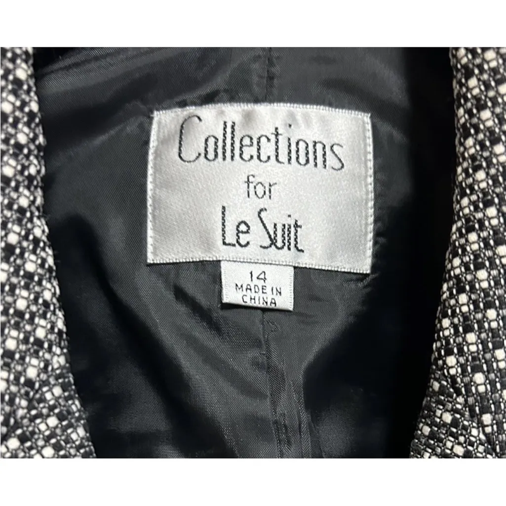 Kasper Jacket Blazer Size 14 Black White Contrast Trim Career Workwear NWT - Image 3