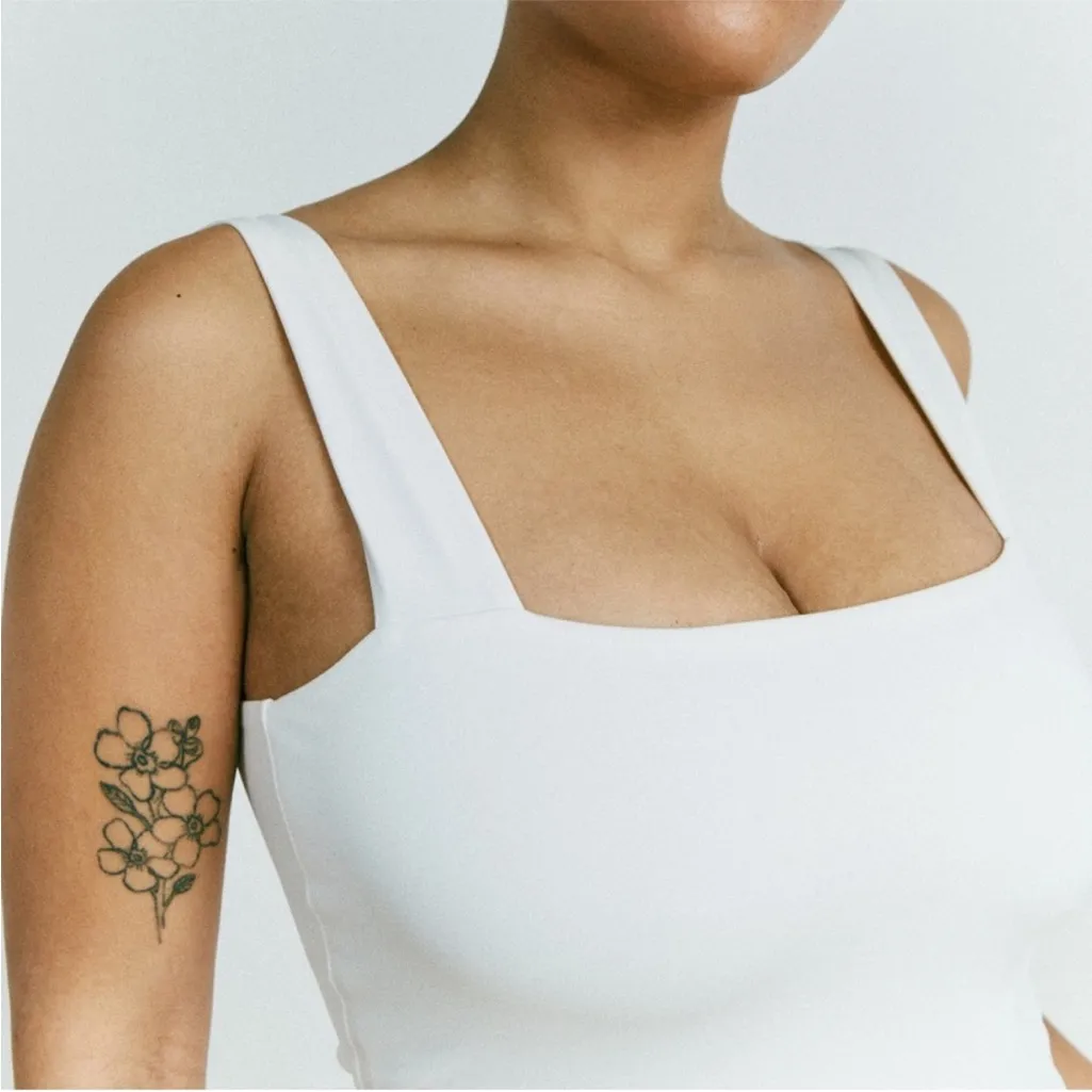 Reformation Daria EcoMove White Square Neck Tennis Mini Dress Small - Image 2