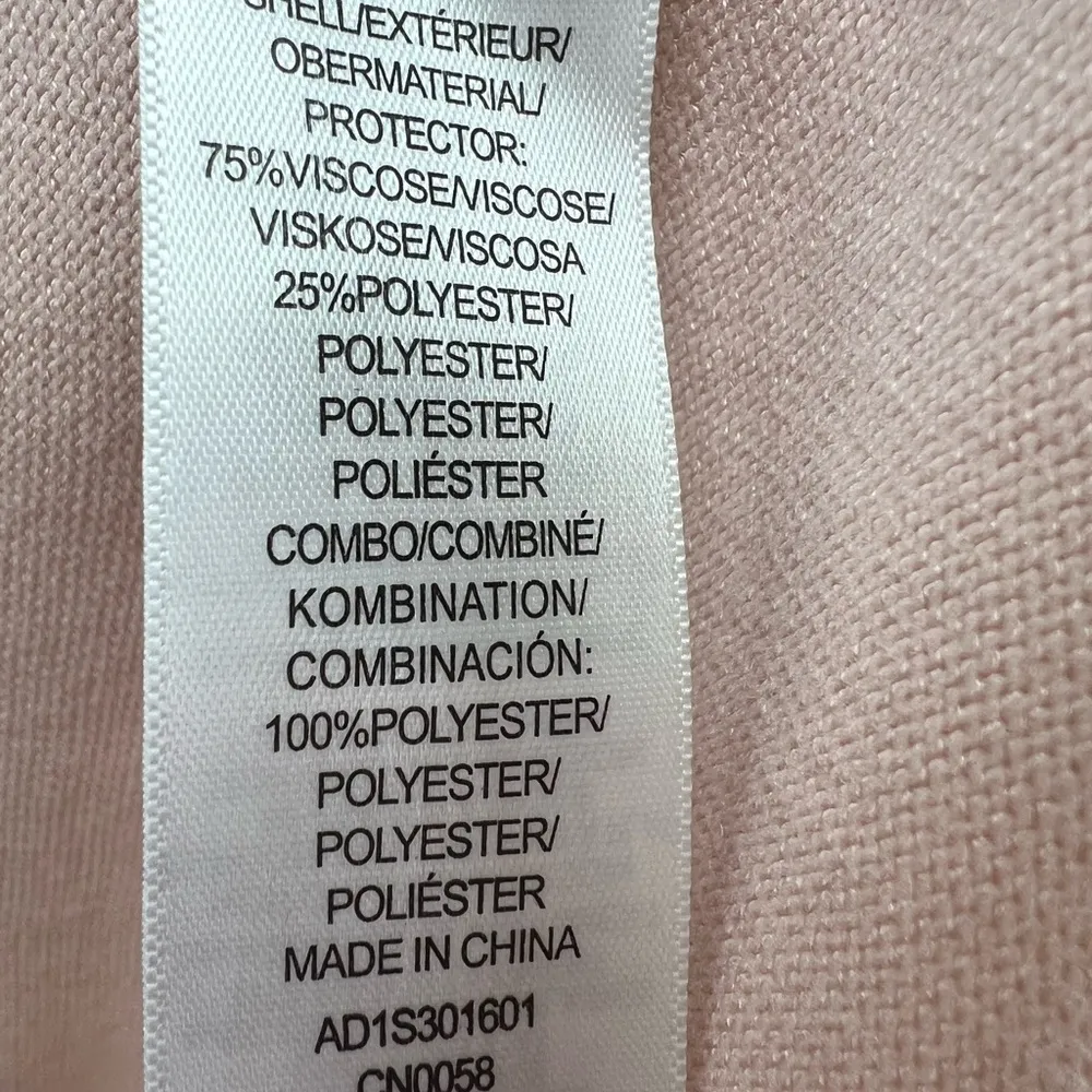 Adrianna Papell blush pearl short puff sleeve sweater Swiss dot cottage romantic - Image 7