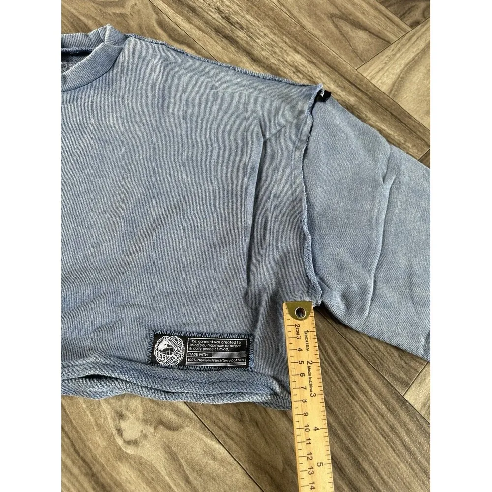 Alphalete Women's Terry Oversized Crop Pullover - Celestial Blue , Size Large - Image 4
