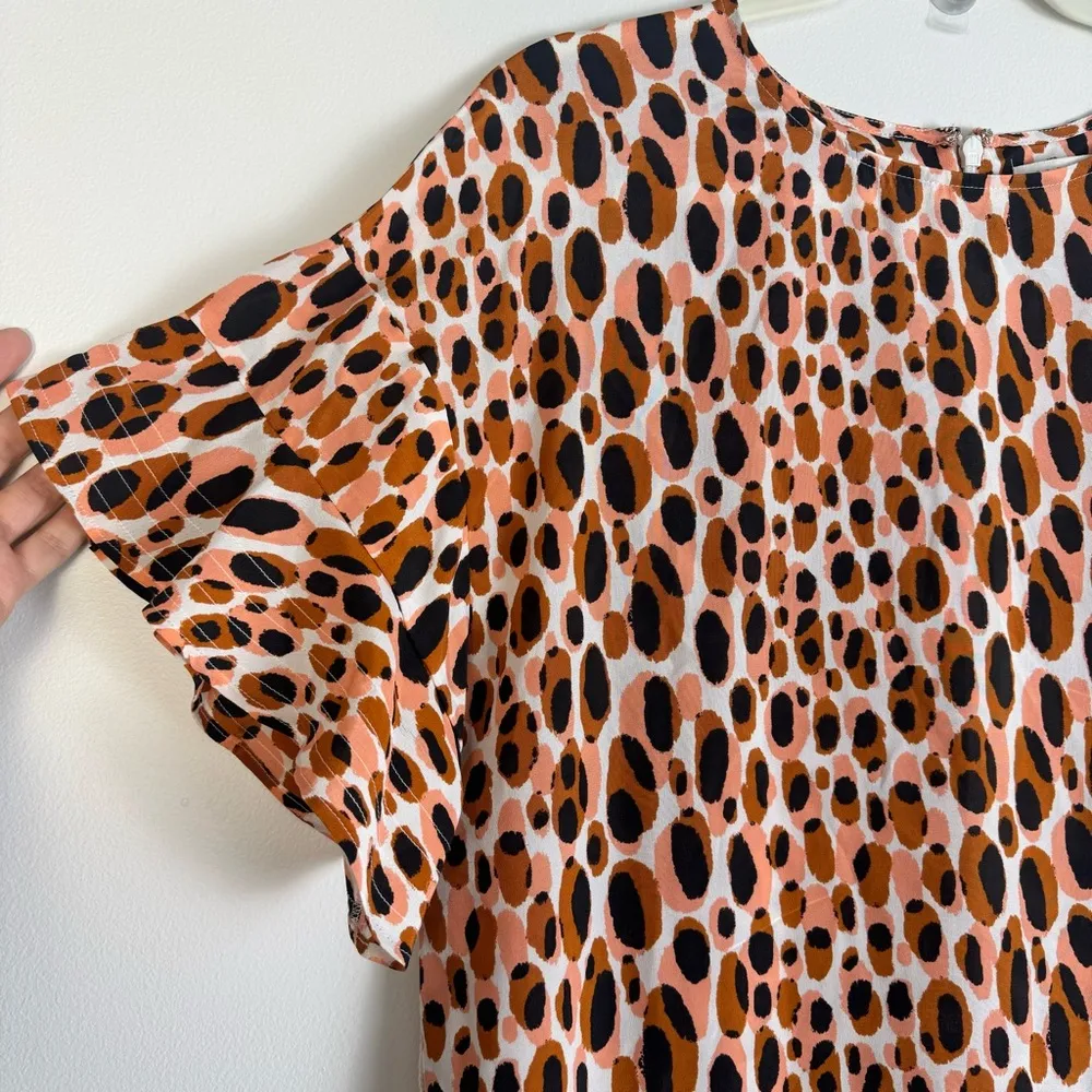 Marie Oliver Carson Dress Shift Washable Silk Leopard Animal Print Small - Image 7