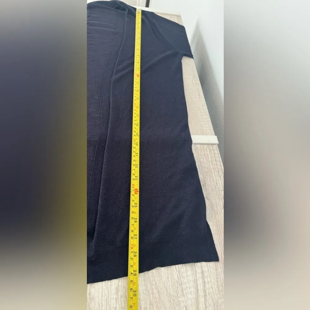 Margaret O’Leary Navy Rayon Blend Lightweight Open Front Cardigan Sz Med *read - Image 7