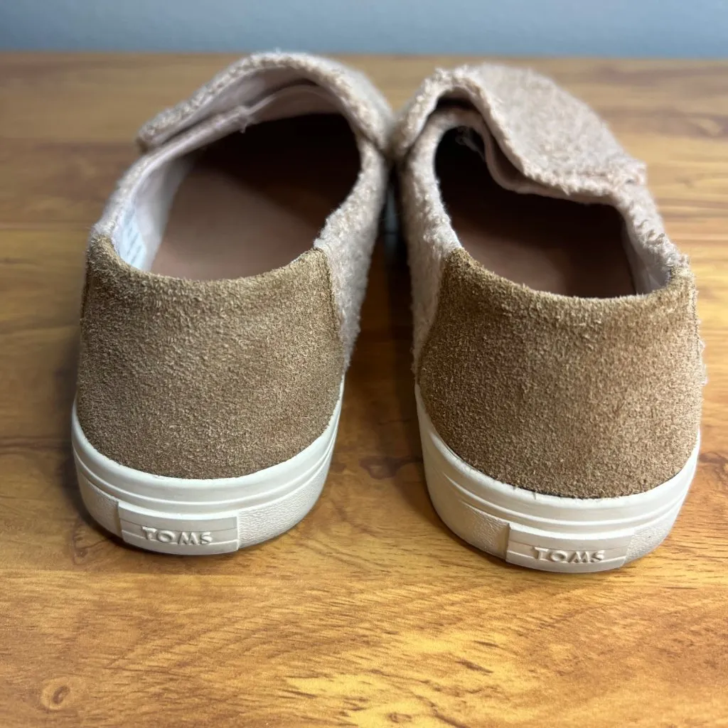 Toms Sunset Faux Sherling Slip On Shoes Womens‎ 9.5 Fuzzy Teddy Tan - Image 7