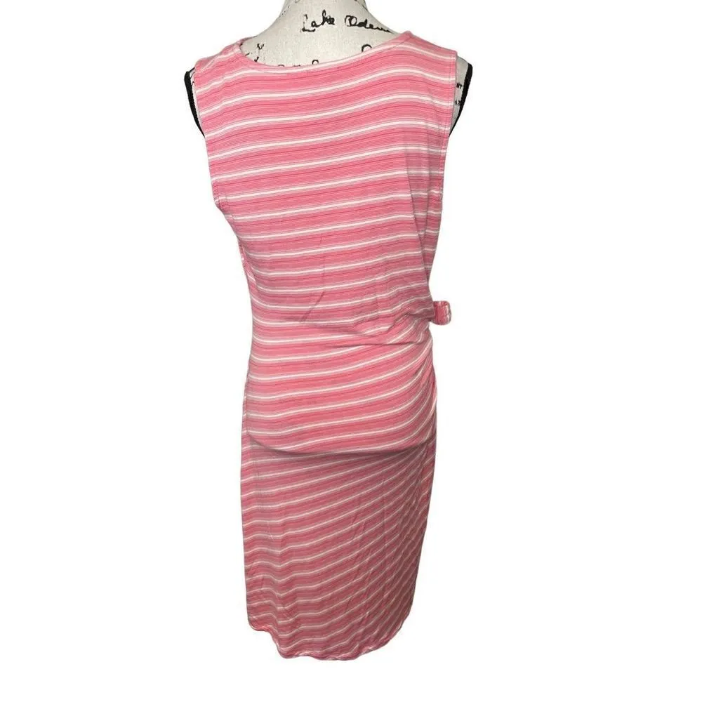Talbots Side Tie Striped Terry Knit‎ Dress, Size Medium - Image 2