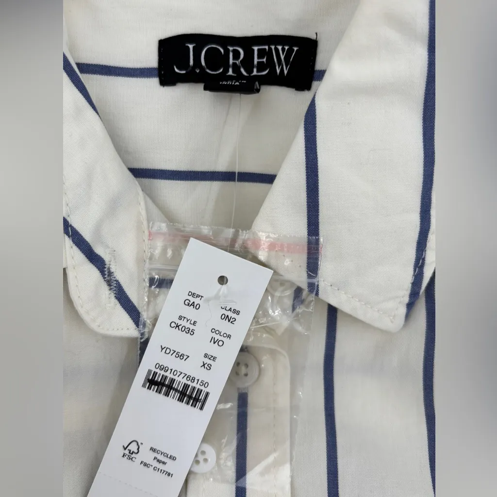 J.Crew Étienne cropped button-up shirt in stripe - Image 4