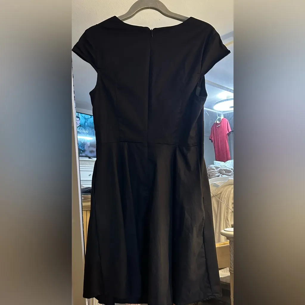 NEW Hanpceirs Cap Sleeve 1950s Retro Vintage Cocktail Swing Dresses Pockets L Black Size L - Image 6