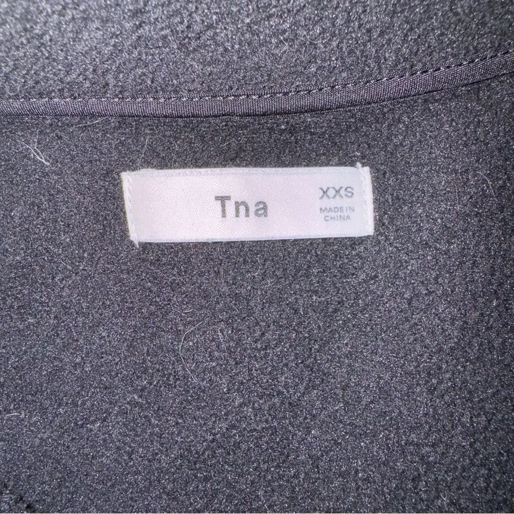 Aritzia TNA Polar 1/4 Button Pullover Sweater Size XXS Mock Neck Classic Jacket Black - Image 5