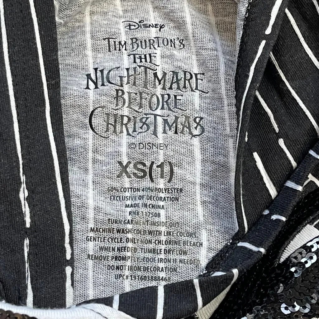 Disney The Nightmare Before Christmas Hooded Short Sleeve Tee JUNIORS Size XS/1‎ - Image 4