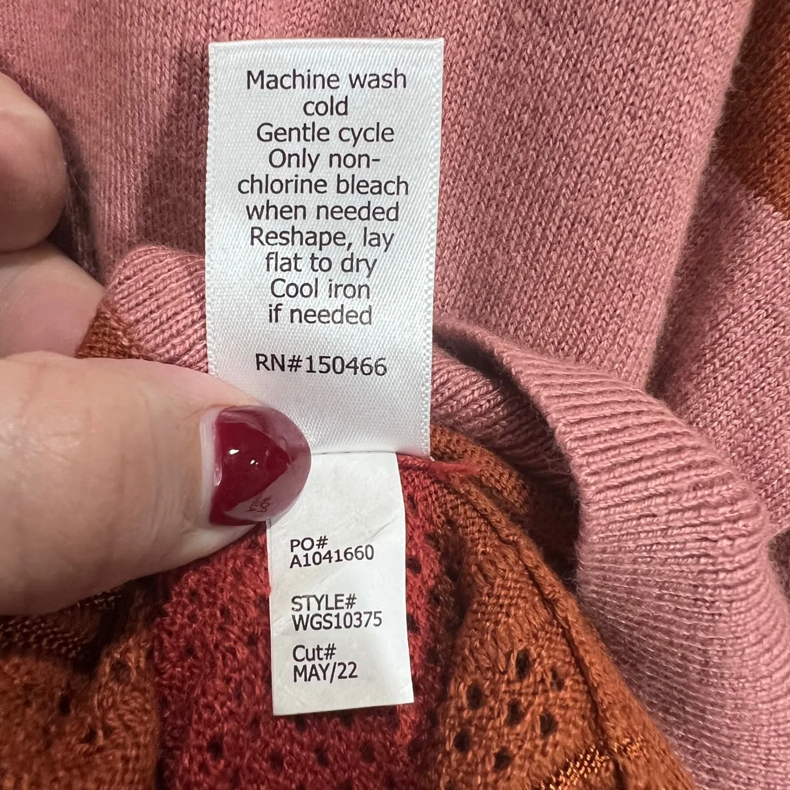 Market & Spruce Striped Crewneck Sweater Womens XL Brown Pink Orange Pullover - Image 8