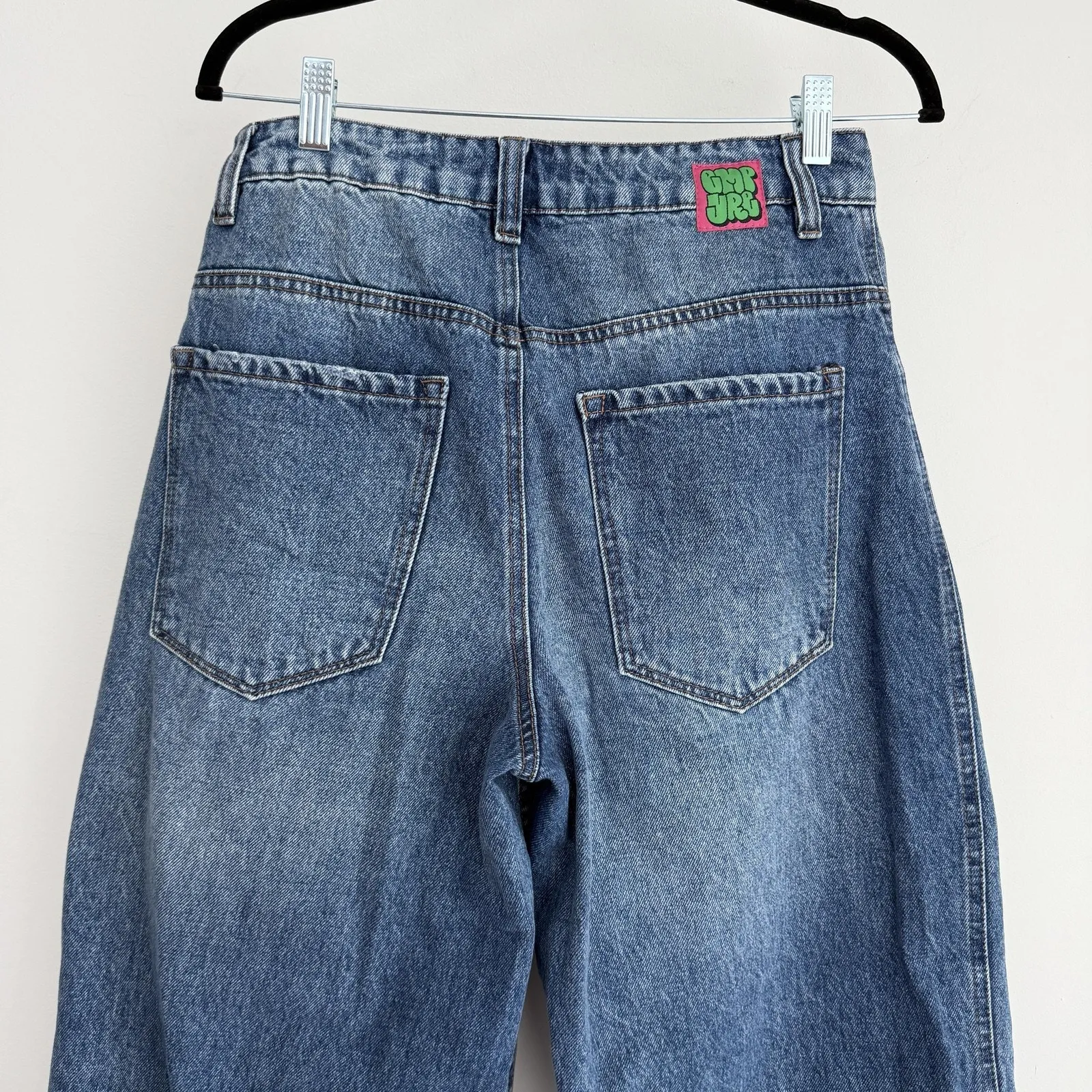 Empyre Jeans Womens 2 Blue Wide Leg Baggy Barrel Y2K Skater Streetwear Denim - Image 5