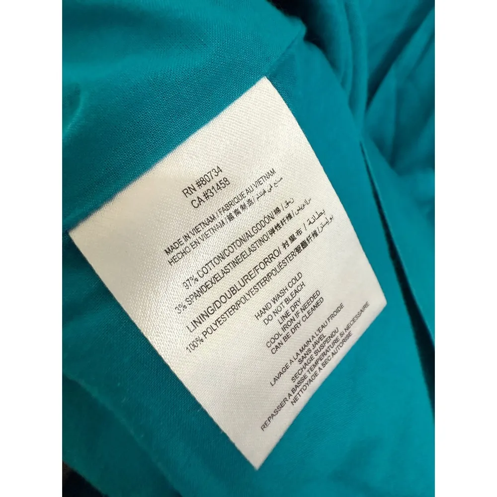 Max and Cleo Teal Blue Cotton Blend Dress Fit and Flare Cocktail Dress Size 8 - Image 4