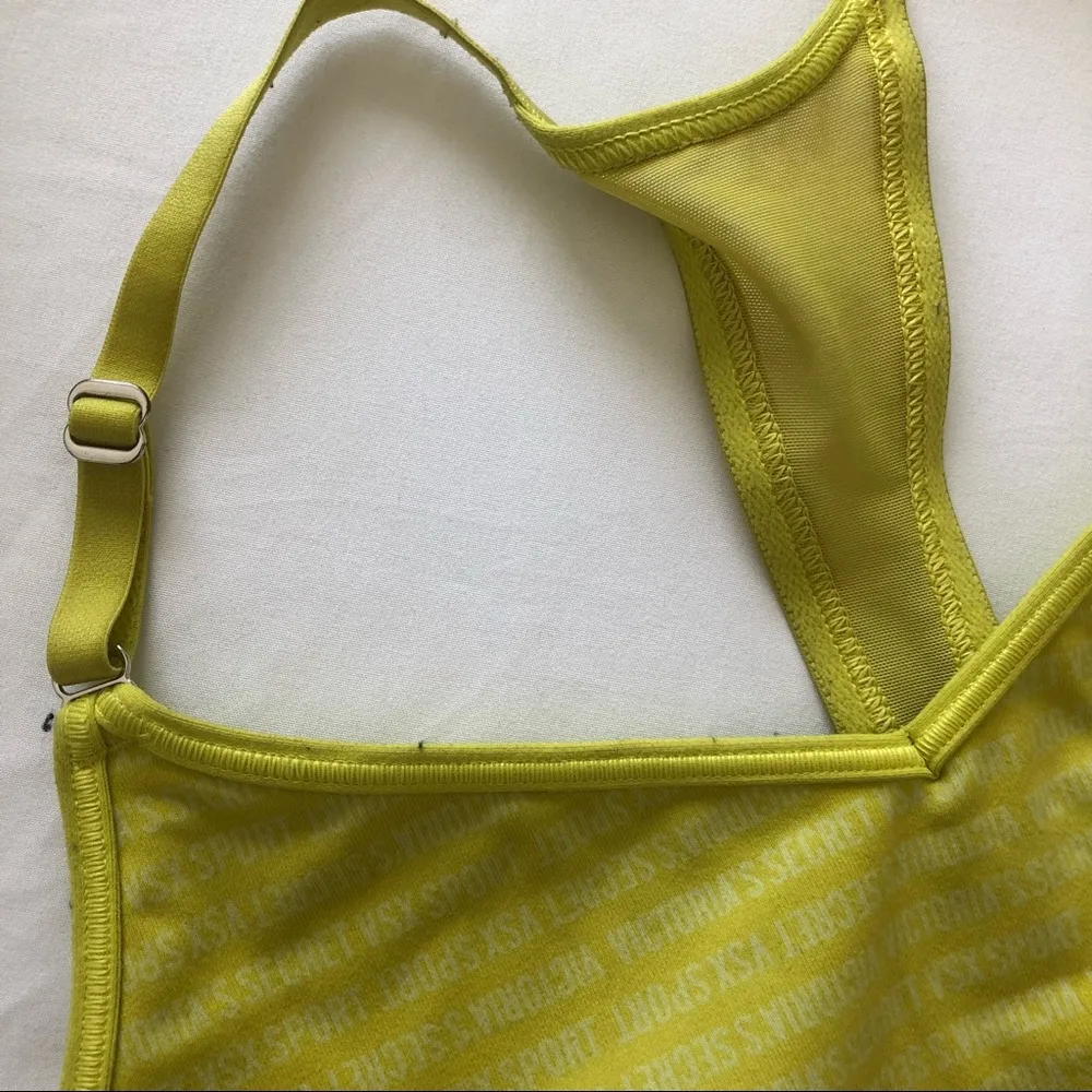 VSX SPORT Victoria’s Secret Yellow Mesh Racer Back Sports Bra. Size Medium - Image 6