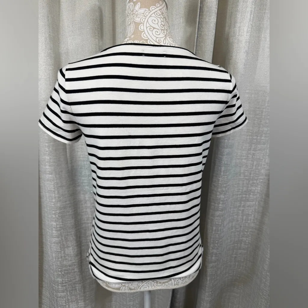 American Living Striped Tie-Front Top (Size M) - Image 6