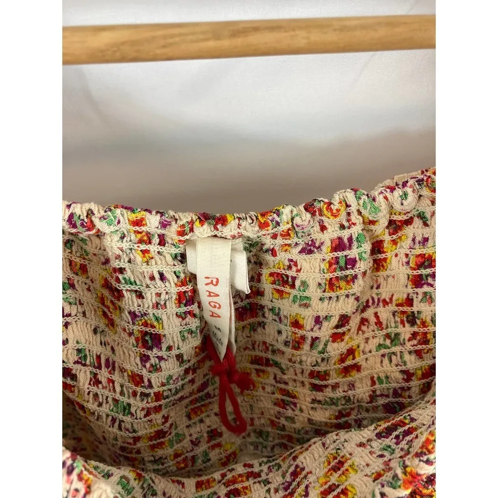 Raga  Mryna Floral Ruffle Tassel Crop top size medium - Image 4