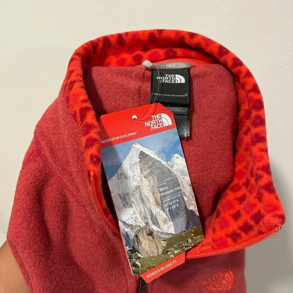 NWT The North Face Women’s Glacier ¼ Zip Fleece Pullover Red Size M Relaxed Fit - Image 4