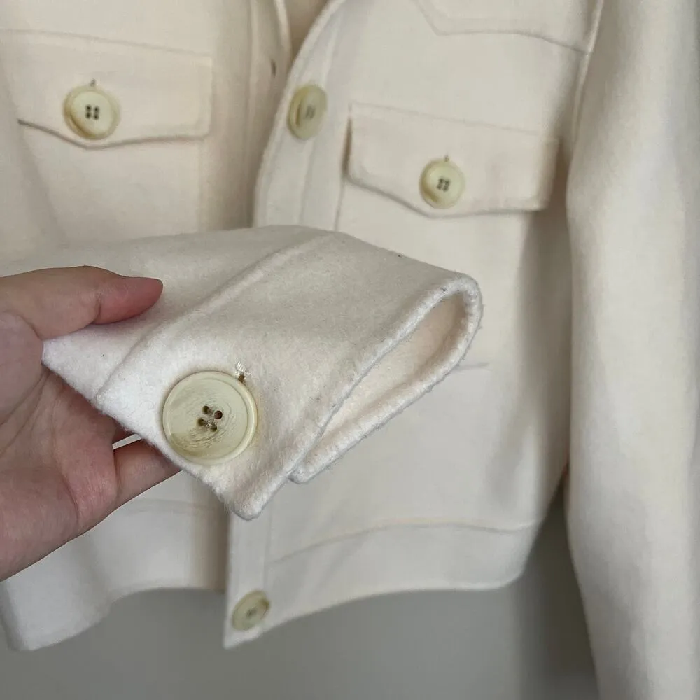 Rails  Easton Cream Wool Blend Cropped Shirt Jacket (Size M) - Image 5