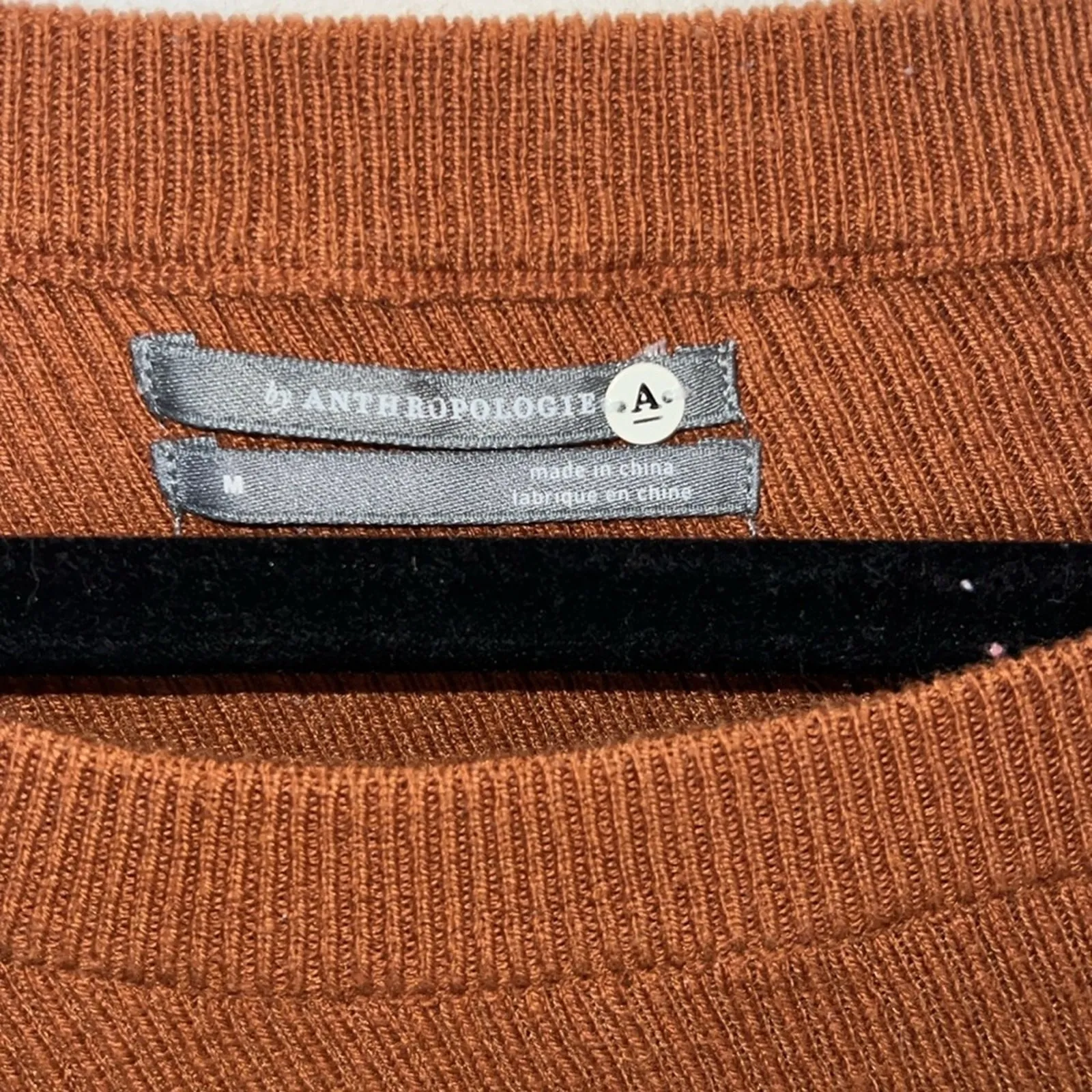 Anthropologie Vanessa Knit Poncho Sweater Rust Medium Cozy Boho‎ EUC - Image 5