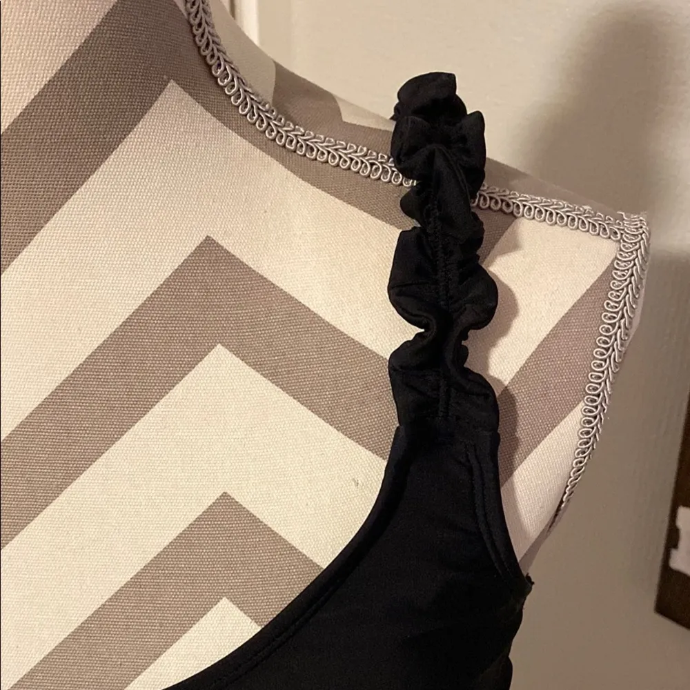 Wild Fable  New! Black Ruffle Bikini Top size L - Image 2