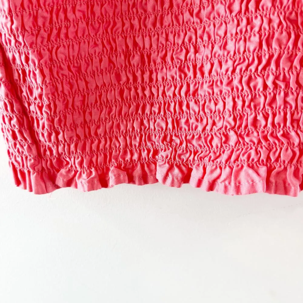 Old Navy Sleeveless Square Neck Full Smocked Fitted Tank Top Ginger Rose Pink XL - Image 9