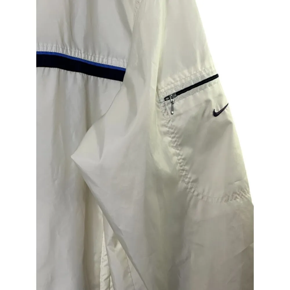 Vintage Nike Windbreaker Jacket & Pants Tracksuit Windsuit White Blue M 8/10 - Image 4